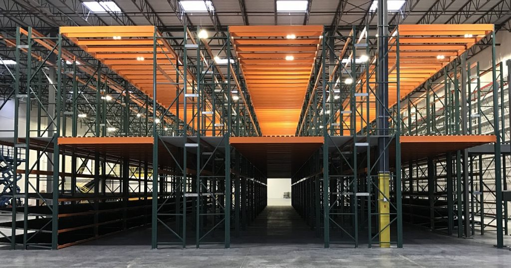 Rack supported mezzanine from Apex Warehouse Systems