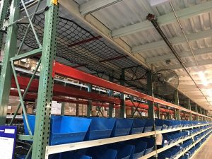 Safety Netting with bin storage - Apex Warehouse Systems